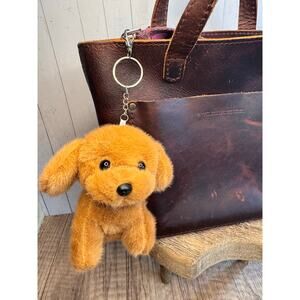 Plush Caramel Dog Purse Charm Golden Retriever Puppy Keychain Charm Fast SHIP